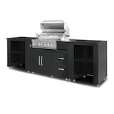 thumbnail of Cocina exterior de 3 piezas con barbacoa negra