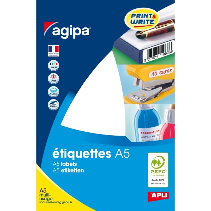 agipa Universal-Etiketten, 100 x 24 mm, weiß