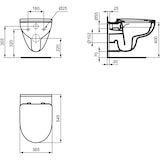 thumbnail of Ideal Standard i.life A WC-Set, Wandtiefspül-WC mit Absenkautomatik, Rundes Design, Alpin Weiß