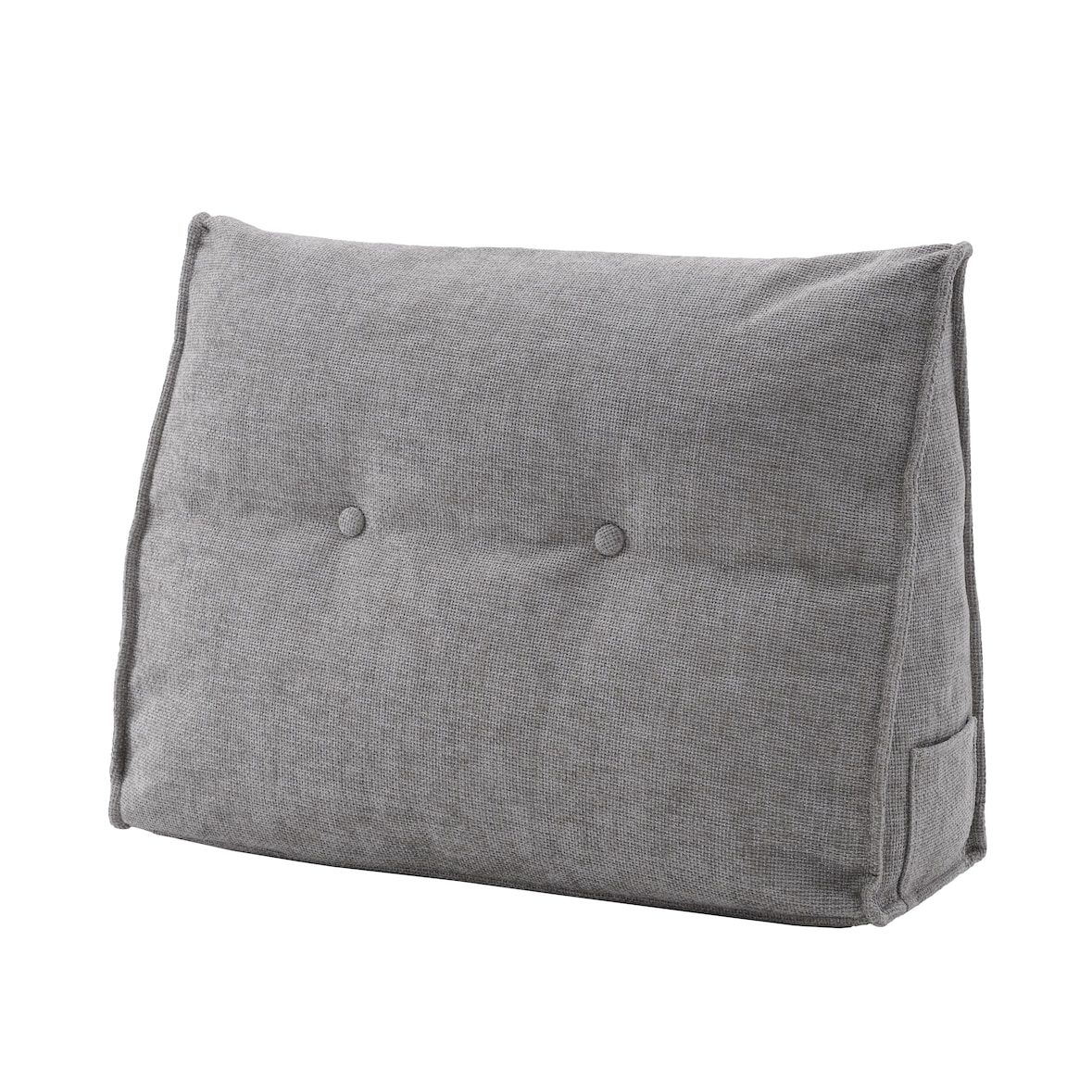 Home Nature Wohnkonzept Keilkissen grau 70x52x19 cm, Lesekissen für Bett und Sofa mit Seitenfach & Waschbezug
