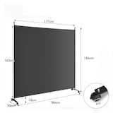 thumbnail of COSTWAY Separador de ambientes de 184 x 184 cm con ruedas, pantalla de una sola pieza, tabique plegable, fabricado en tela (gris)