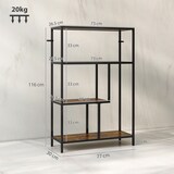 thumbnail of HOMCOM Libreria 4 Ripiani Stile Industriale Legno e Metallo Marrone