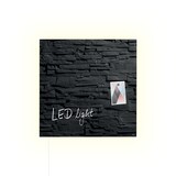 thumbnail of Sigel GL404 Glas-Magnettafel / Magnetboard Artverum, mit LED-Beleuchtung, 48x48 cm, Design Schiefer-Stone