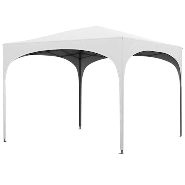 Outsunny Tenda Dobrável 3x3 m Tenda de Jardim com Altura Ajustável Bolsa de Transporte Tecido Anti-UV e Sacos de Areia Branco