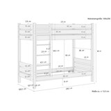 thumbnail of Etagenbett extra stabil, 100x200, Nische 100 cm, mit 2 Lattenrollroste u 2 Matratzen 60.16-10M