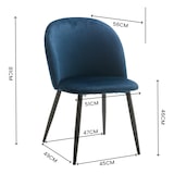 thumbnail of METRO PROFESSIONAL Gestoffeerde restaurantstoel Lika, set van 2, staal/polyester, donkerblauw/zwart