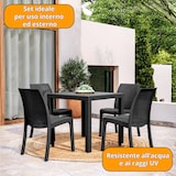 thumbnail of Set 2 sedie con tavolo quadrato rattan antracite, impilabile, resistente agli uv, arredo interno esterno bar pub giardino terrazzo, made in italy