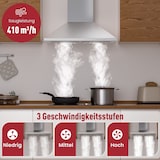 thumbnail of A+++ Dunstabzugshaube 60cm Umluft & Abluft mit 410 m³/h Luftleistung, Abzugshaube mit 2 Aktivkohlefiltern, 2 Fettfiltern, 3 Leistungsstufen