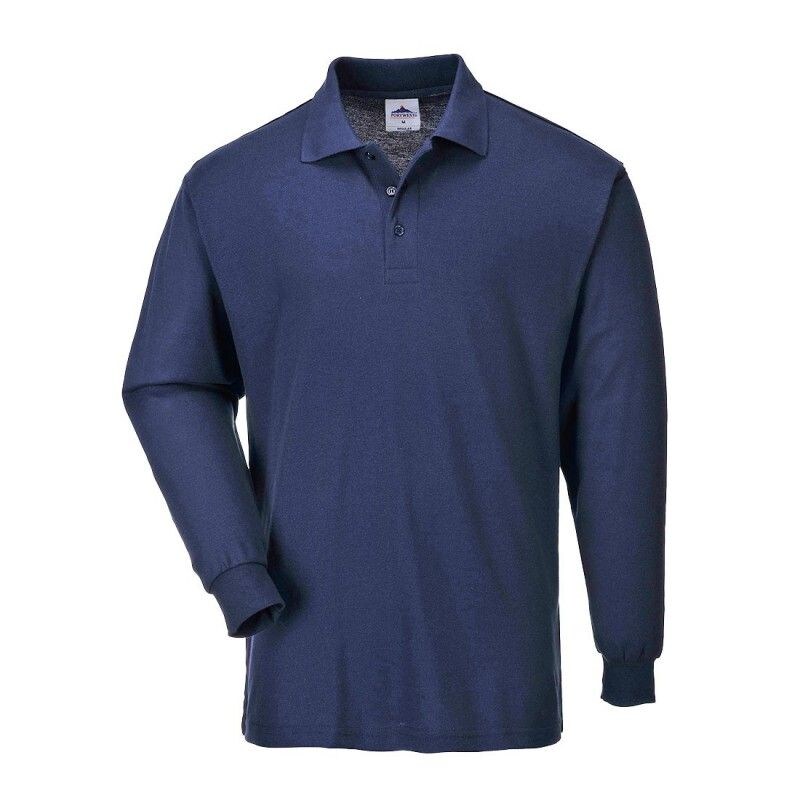 Portwest - Polo de travail manches longues Bleu Marine Taille L