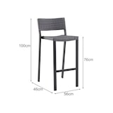 thumbnail of METRO PROFESSIONAL Cadeira alta de bar Balsario, alumínio / vime sintético, cinzento