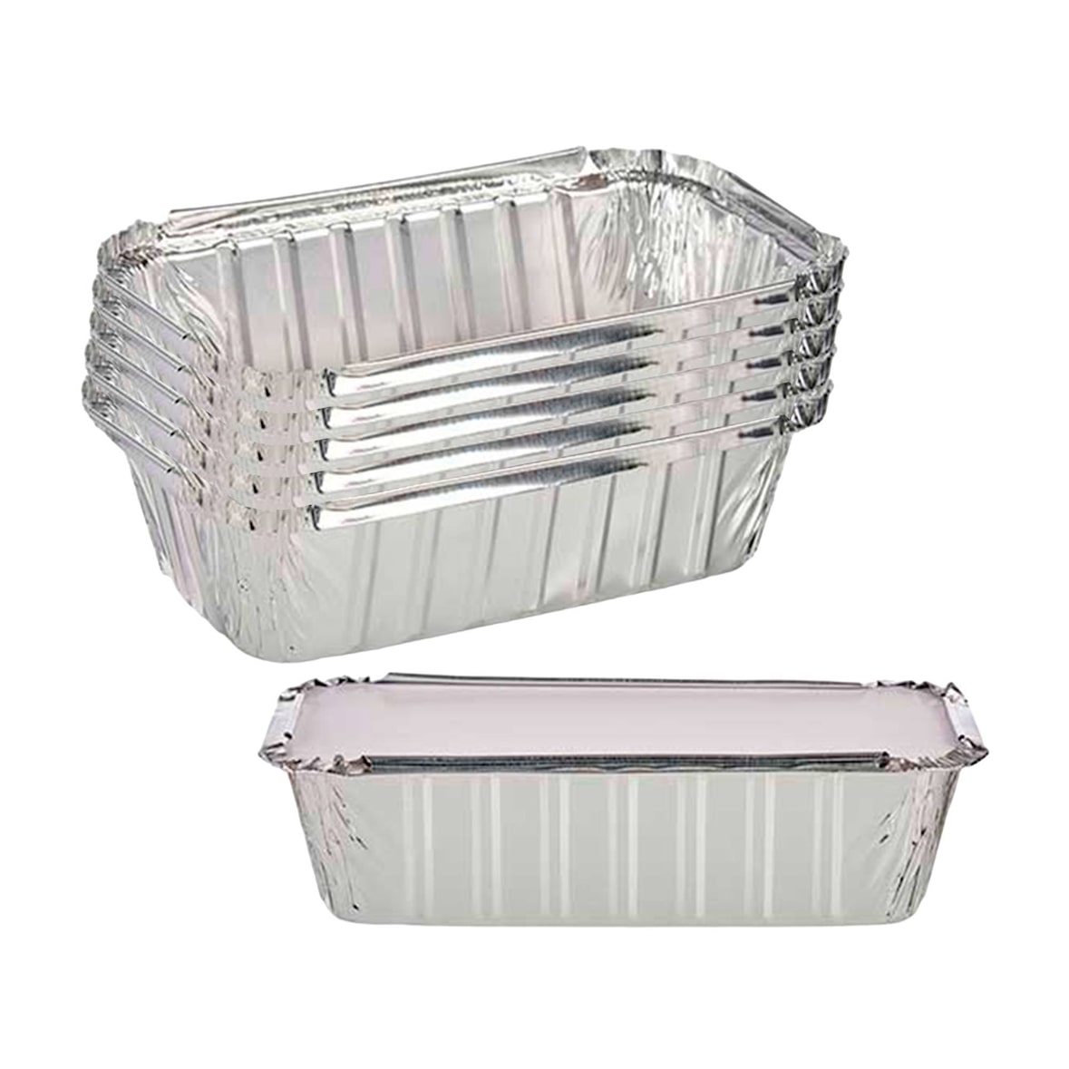 San Ignacio KINVARA - Juego de 6 Bandejas Hondas de Aluminio con Tapa Mediana 800ml