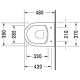 thumbnail of ME by Starck Wand-WC Compact Rimless tief, 370 x 480 mm  weiß
