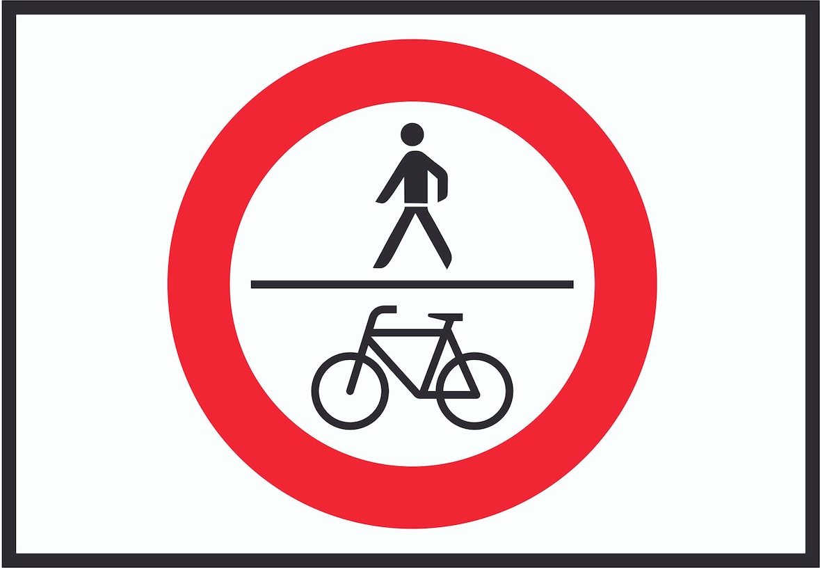 Für Fußgänger und Radfahrer verboten Symbol Schild A3 (297x420mm)