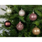 thumbnail of 37 Weihnachtskugeln 6cm Kunststoff Ornamente Mix Christbaumkugeln Set altrosa