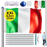 thumbnail of MONZANA® Aluminium Fahnenmast 6,50m mit Seilzug inkl. Flagge Flaggenmast Mast Flagge Alu