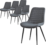 thumbnail of ML-Design Esszimmerstühle 6er Set Anthrazit – Kunstleder Sitzfläche, Rückenlehne, schwarze Metallbeine, Polsterstühle für Esszimmer & Büro