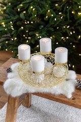 thumbnail of Adventskranz Milano (ø 34 cm), goldfarben, glänzend, Edelstahl