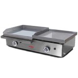 thumbnail of MBH - Fry top professionale a gas da banco 400x400 mm piastra lisciada cromada con modulo 400x400 mm speciale per wurstel, per bar e ristoranti.