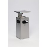 thumbnail of PROREGAL Kombiascher mit verstärktem Schutzdach + 3 Einwurfklappen | HxBxT 91x39,5x39,5cm | Edelstahl | Mülleimer Aschenbecher Abfalleimer