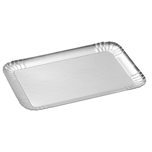 Plateau traiteur argent  28x19 cm par 100 pièces JORIDEAL