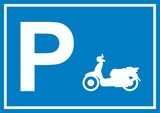 thumbnail of Motorroller Parkplatz Schild waagerecht A0 Rückseite selbstklebend