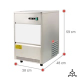 thumbnail of Romux® Máquina de Cubos de Gelo com Produção de 20 kg/24 h em formato dedal | Máquina em aço inox de 38x48 cm com capacidade de armazenamento de 4 kg