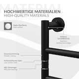 thumbnail of LuxeBath Elektrischer Handtuchwärmer Schwarz matt 75W, 5 schwenkbare Arme, 450x622 mm, 45–60°C, Timer
