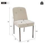 thumbnail of Esszimmerstuhl 2er Set Samt Beige 53x43x82 cm mit dick gepolsterter Sitzfläche verchromtem Metallgestell modern minimalistisches Design