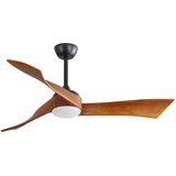 thumbnail of Deckenventilator 42x132x132 cm mit Licht und Fernbedienung 6 Stufen Timer Umkehrfunktion DC Motor leise Schwarz Metall+Holz