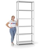 thumbnail of PROREGAL Fachbodenregal Schraubsystem | Grundregal | HxBxT 250x100x30cm | 6 Ebenen | Fachlast 125 kg | Beidseitig nutzbar | Lichtgrau