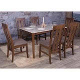 thumbnail of 2er-Set Esszimmerstuhl HWC-M58, Küchenstuhl Lehnstuhl Stuhl, Stoff/Textil Massiv-Holz ~ dunkles Gestell, taupe