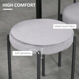 thumbnail of Esszimmerhocker 4er Set stapelbar Dark Grau 42x42x46 cm gepolsterter Sitz in Samtoptik mit Stahlgestell und Bodenschonern für Küche