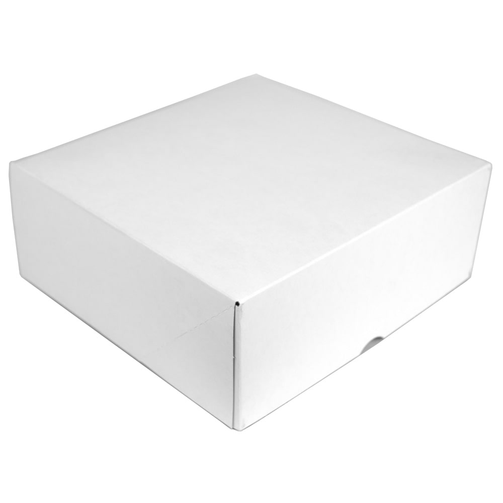 Boite Carrée Blanche pour Patisserie - 20x20x8 cm - par 50