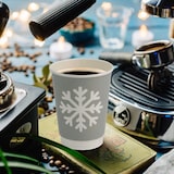 thumbnail of greenbox - Pappbecher doppelwandig Winter "Schneeflocke", 300 ml / 12 oz, Ø 90 mm, grau, 500 St.