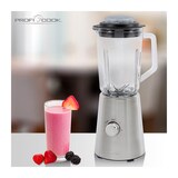 thumbnail of Proficook UM 1213 Amerikanischer Standmixer, 1-Liter-Glasbehälter, 2 Geschwindigkeiten + Impuls, Eispickel-Funktion, Edelstahlklingen. 500W Silber