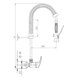 thumbnail of Grifo ducha mezclador monomando 2 aguas altura 600mm MURAL