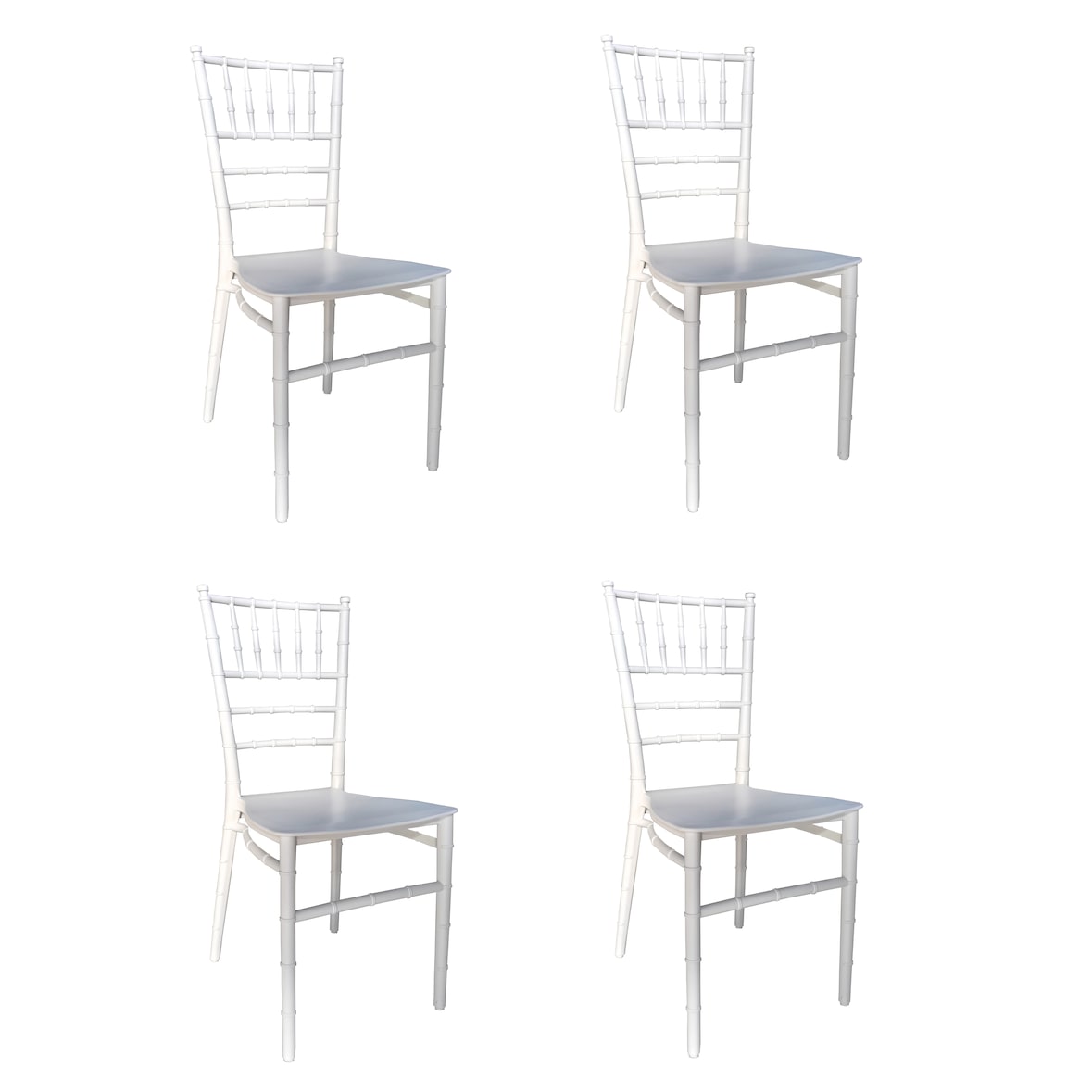 Stapelbarer Stuhl aus Polypropylen für Innen- und Außenbereich Garten Bar Küche. Set von 4 Stück. Farbe WEISS