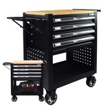 thumbnail of Werkstattwagen Profi Compact unbestückt 85  x 68  x 46 cm Holzplatte 4 Schubladen Lochwand Ablage sw