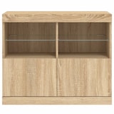 thumbnail of Helloshop26 - Buffet credenza cassettiera armadio mobile contenitore organizer per cucina soggiorno salotto con luci LED Sonoma 81 02_0029971