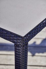thumbnail of METRO Professional Mesa de comedor gastro Barbados, aluminio / ratán PE, 130 x 90 x 75 cm, tablero de laminado a alta presión, negro