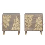 thumbnail of vidaXL Nachttisch 2 pcs Grau 40 x 33 x 46 cm massives Mangoholz