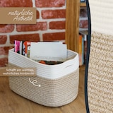 thumbnail of HMF Aufbewahrungskorb mit versteckten Griffen, 3er Set, Korb aus Baumwolle, 37,5 x 25 x 22,5 cm, Weiß-Braun