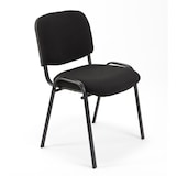 thumbnail of Set Di 6 Sedie Per Sala attesa Ufficio Studio Conferenza Riunione Ospite Impilabili Imbottite In Tessuto Nero