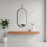 thumbnail of Max Home Espelho de parede oval 25x50 cm com moldura e ganchos metálicos