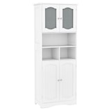 thumbnail of Armario de baño COSTWAY, armario alto independiente con 4 puertas, estantes y estante ajustable, con protección antivuelco.