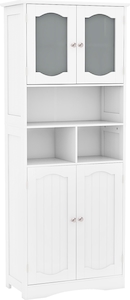 COSTWAY Badezimmer Schrank Weiss, Freistehender Bad Produktbild-Vorschau 5