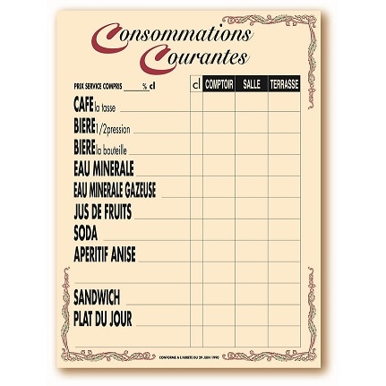 BEQUET Panneau mural pour affichage tarifs fil nylon 'VENISE' consommations courantes beige 30x40cm x1