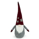 thumbnail of Wichtel ALFRED Bart Dekofigur rote biegbar Mütze graue Sterne Weihnachtsfigur 1m