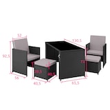 thumbnail of tectake Conjunto de ratán Palermo   negro/gris - 404330