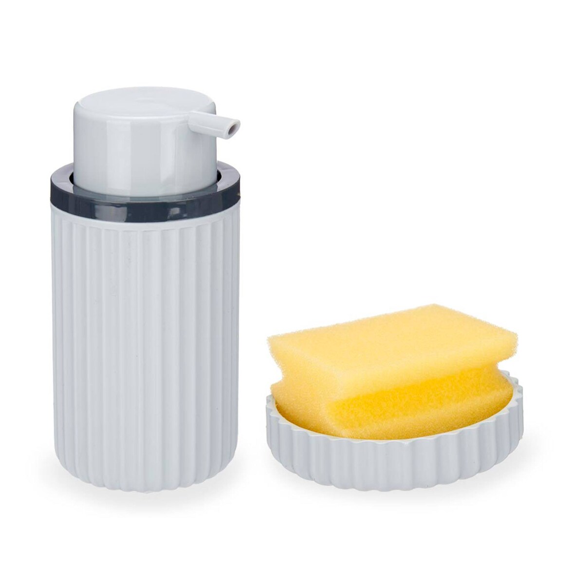 San Ignacio - KINVARA - Zeepdispenser met schuursponsje 300 ml in grijs